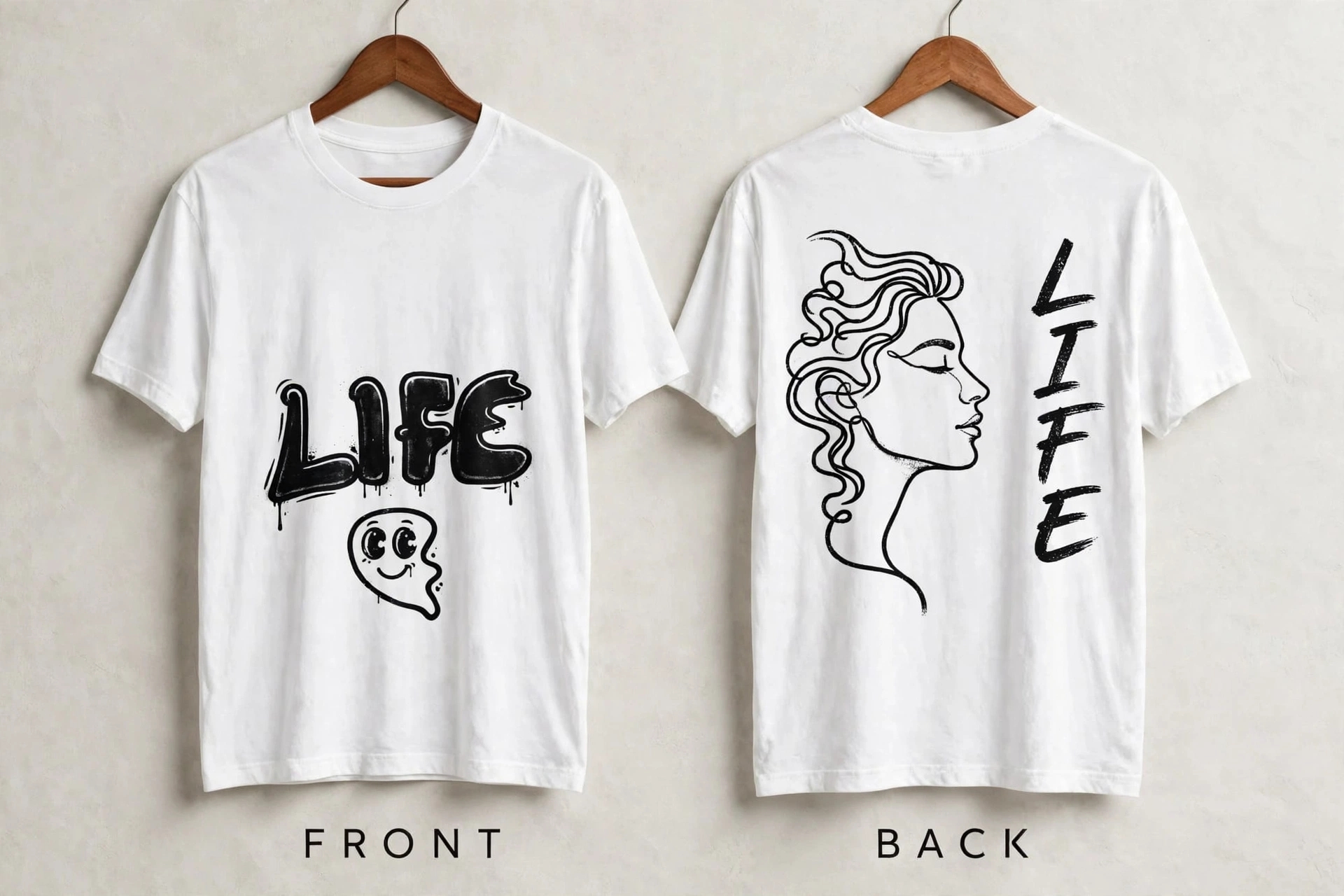 Trendy life graffiti t shirt design for streetwear brands.